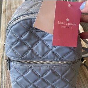 Kate Spade Quilted Gray Backpack